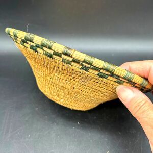 coiled straw basket 9” x 2.5” (Ajml)